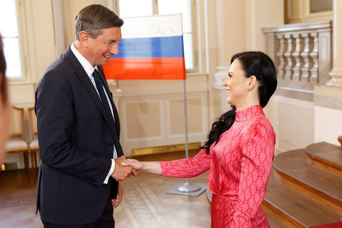 Predsednik republike je priredil sprejem za športnice in športnike Smučarske zveze Slovenije